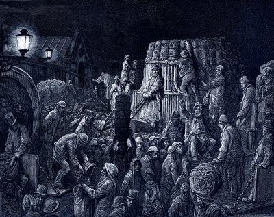 Victorian London - Covent Garden Market by Gustave Dore